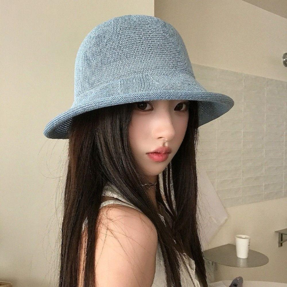 Rolled Edge Women Bucket Hat Thin Basin Hat Fashion Fisherman's Hats Summer