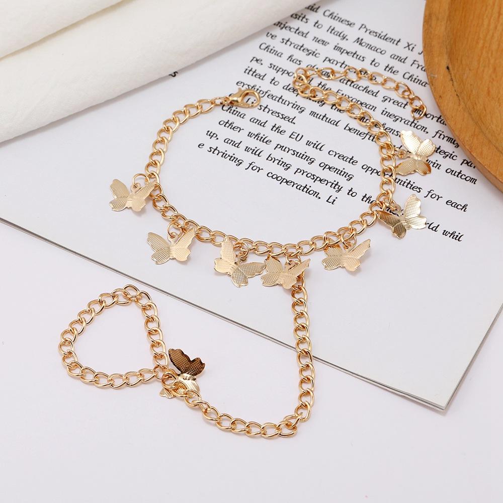 Jewelry, Fashionable Versatile Simple Alloy Bracelet Women, Creative Butterfly Pendant Temperament Women'S Jewelry