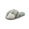 Fashion Women Fuzzy Slippers Cross Band Soft Plush Cozy House Shoes Furry Open Toe Indoor Outdoor Warm Anti Skid Leisure Ladies Slippers