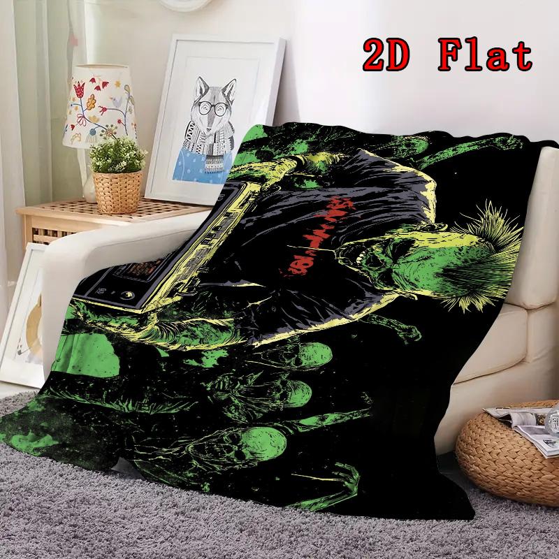 Horror Zombie 2D Flat Pattern Flannel Blanket High quality All Seasons Warmth and Comfort Perfect for Christmas Gifts.MMT0918269