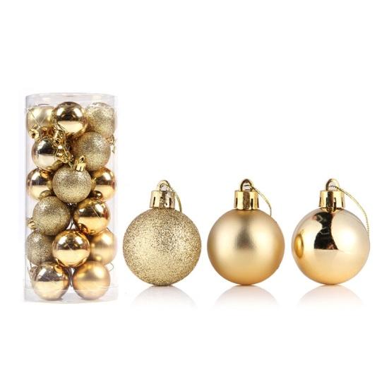 24Pcs Christmas Ball Delicate Reusable High Gloss Xmas Tree Decor Ball Pendant Home Decor