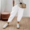 Fashion Cotton Linen Loose Casual Pants Women Plus Size Pocket Elastic Waist Wide Leg Pants Woman Solid Vintage Simple Office Ladies Trousers 24539