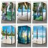Наклейки на холодильник с морским пейзажем для обоев на холодильник, виниловые самоклеящиеся декорации для пейзажей, пленка для морозильной камеры, пляжная крышка для кухни