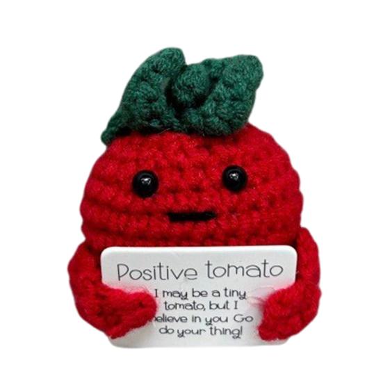 Позитивная кукла-картошка ручной работы с вдохновляющей открыткой, милая вязаная фигурка для эмоциональной поддержки в комнате, декор