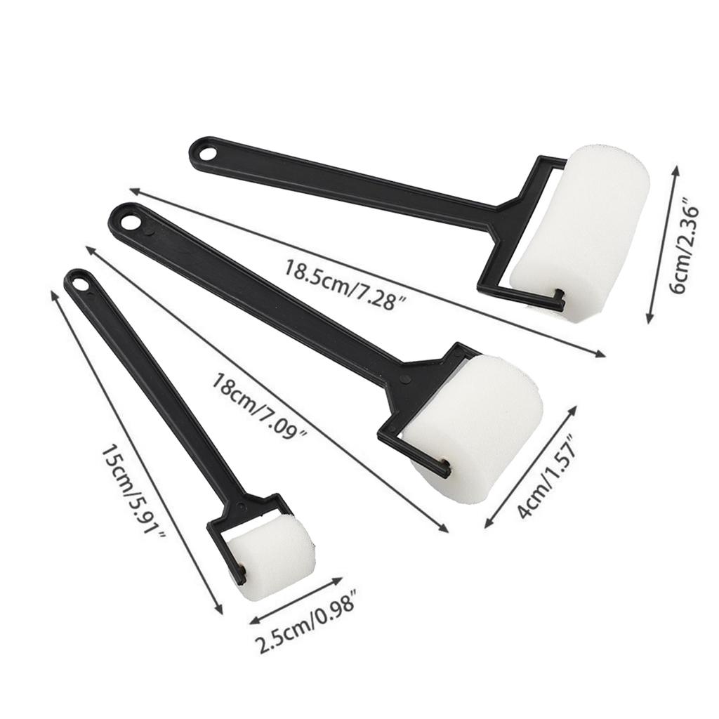 3pcs Sponge Paint Roller Brush /Foam Painting Roller/ Brush Plastic Handle Sponge Brushes Craft Tool Parts For Children/ Draw
