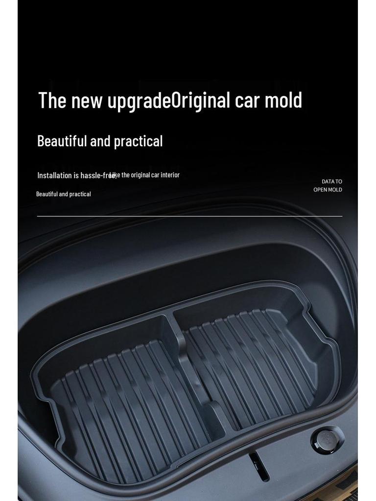 Ящик для хранения в переднем багажнике Model 3: Водонепроницаемый и устойчивый к пятнам для предметов интерьера.