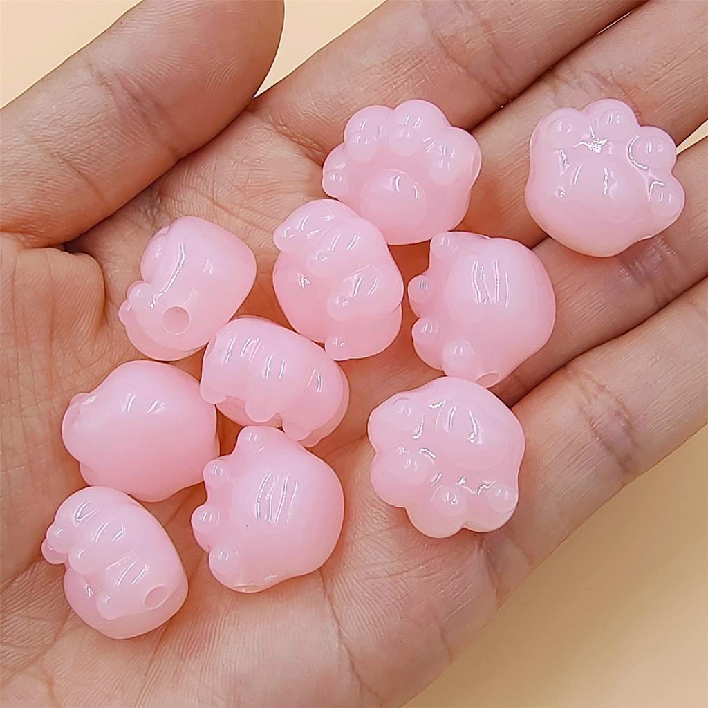 Милые 10 шт. ювелирные изделия, бусины в форме медвежьих лапок, макароны, сделай сам, яркие цвета, милый модный подарок, ожерелье ручной работы, браслет