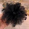 Large Summer Lace Edge Bow Claw Clip Hair Accessory for Women - Multi-Layer Feather Design