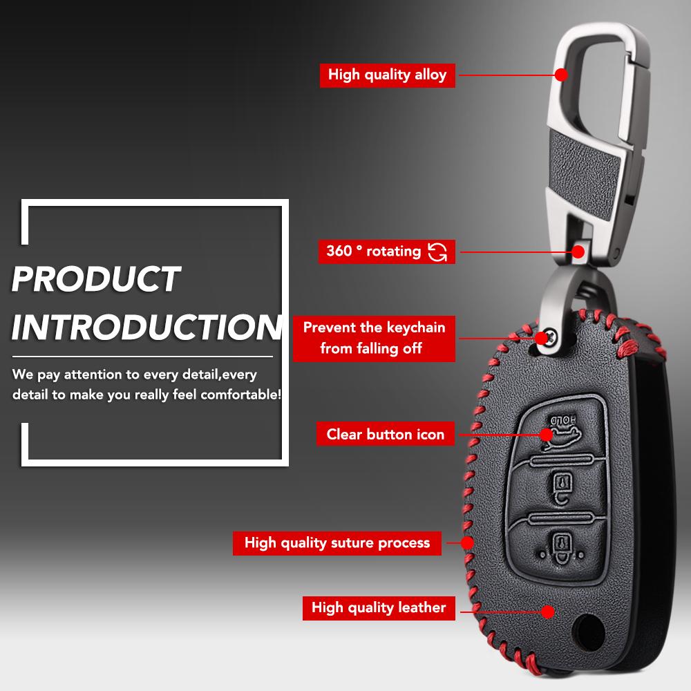 Кожаный автомобильный держатель для ключей, чехол для Hyundai i20 i30 IX25 IX35 Tucson Verna Solaris Elantra Accent