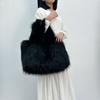 Зимние новые модные мягкие плюшевые женские сумки большой емкости темперамент меховая женская большая сумка тоут европейские и американские ретро женские сумки через плечо