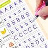 4Pcs Grooved Handwriting Practice Workbooks Reusable Kids Alphabet Number Learning Tracing Book Writing Practice Book with Pen Refills Pencil Gripper