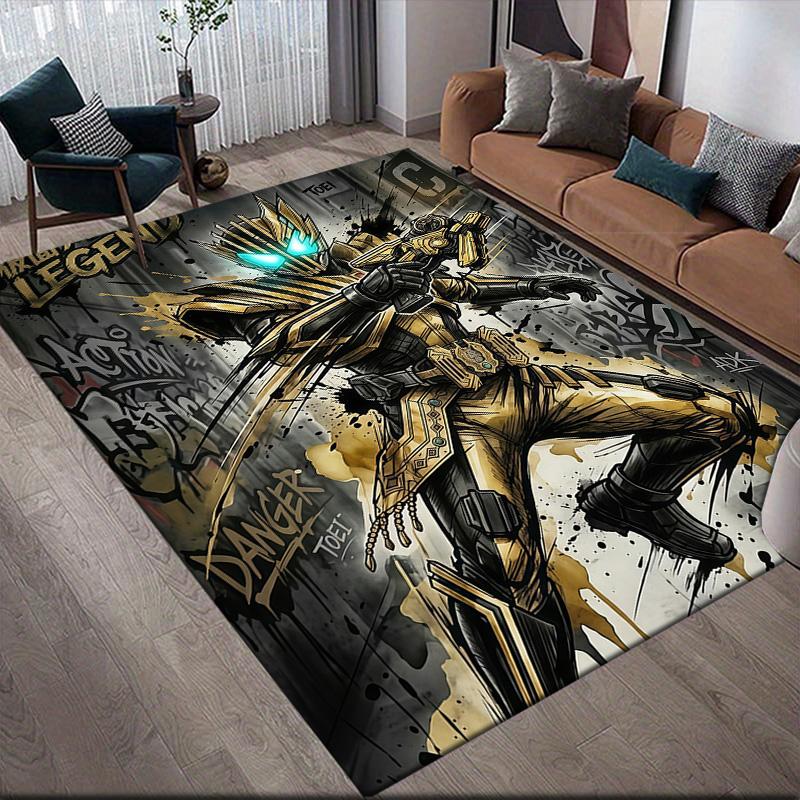 Kamen Rider Art Anti-Slip Floor Mat, Rectangular Carpet for Bedroom, Living Room, Sofa Zone & Game Space, Home Decor