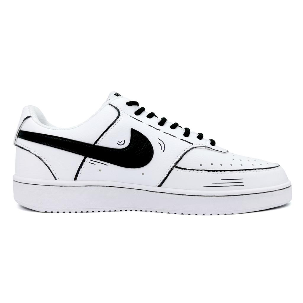 Nike Кроссовки Court Vision 1 Battle Anime Низкие Скейтбордические Обувь Унисекс Черно-белые DH2987-101(team488-)