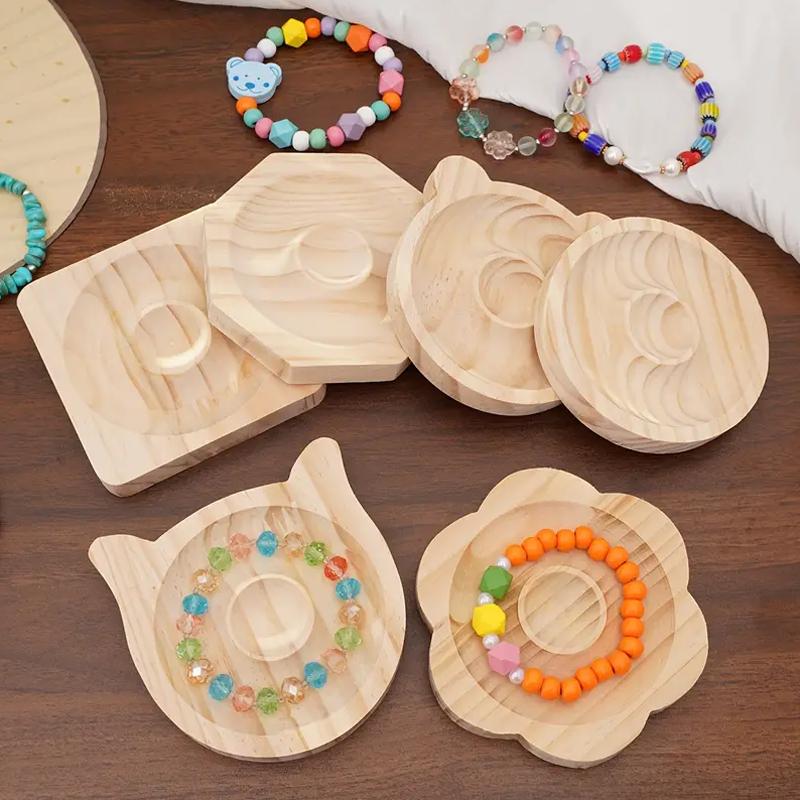 Wooden Bead Board Creative Storage Tray Organize Multiple Styles Bracelets DIY Ornament Display Grooves Sundries Accessories