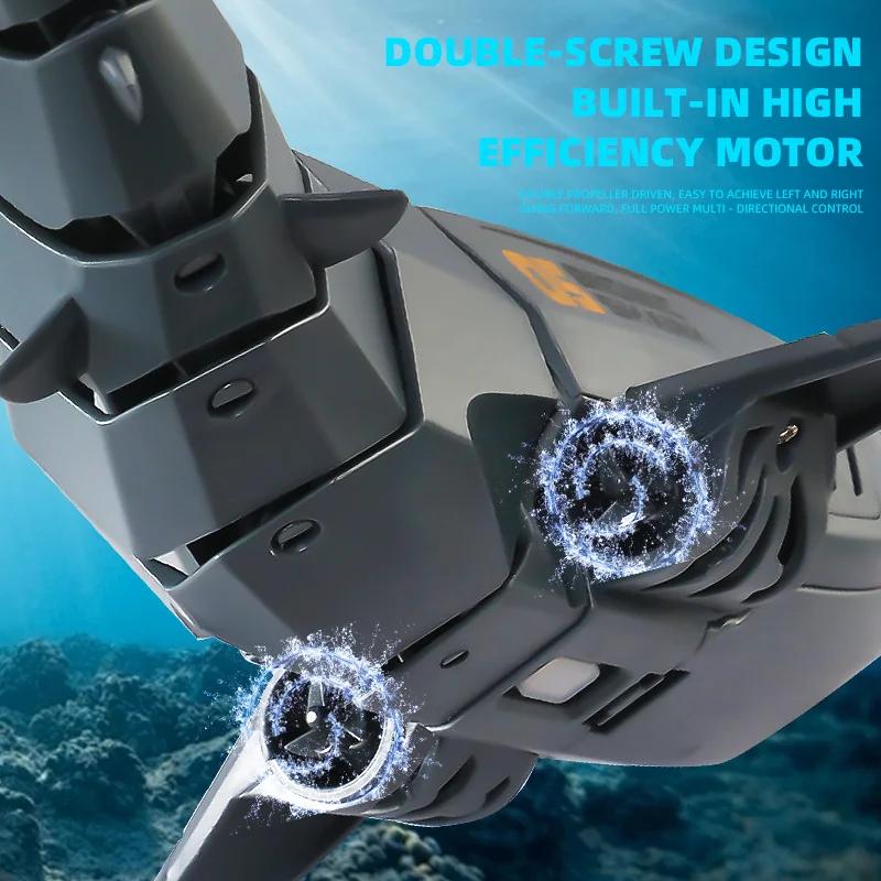Нетоксичная RC Акула 2.4G Симуляция Животных на Пульте Управления Со Светом Подводные Роботы Рыбы Электрические Игрушки Для Детей Обновленная Игрушка С Распылением Воды