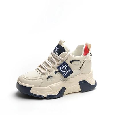 Сетчатые женские кроссовки, плюшевые, женская повседневная обувь для активного отдыха, удобные туфли на платформе, увеличивающие внутренний рост, женская обувь для зимнего тенниса