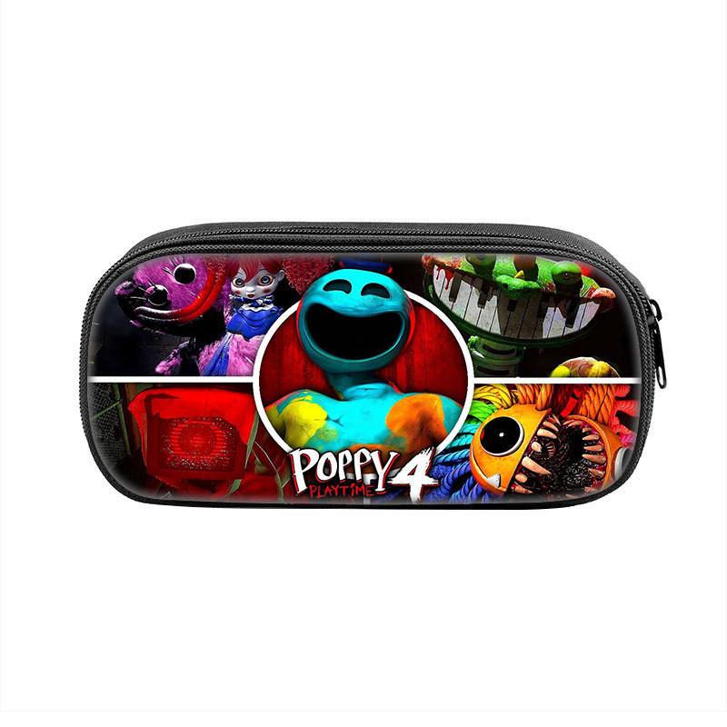 Принт с персонажами игры Poppy Playtime Однослойная сумка для хранения канцелярских принадлежностей для студентов и подростков