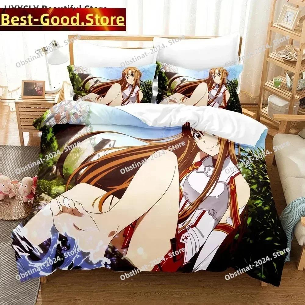 Постельное белье Sword Art Online Печатное одиночное одеяло Покрывало Пододеяльник Наволочка Наборы из 3 предметов Детский Взрослый Размер