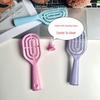 Macaron Mini Rib Comb: Dual-Use, Long Handle, High Skull Fluffy Massage for Styling Wet & Dry Hair