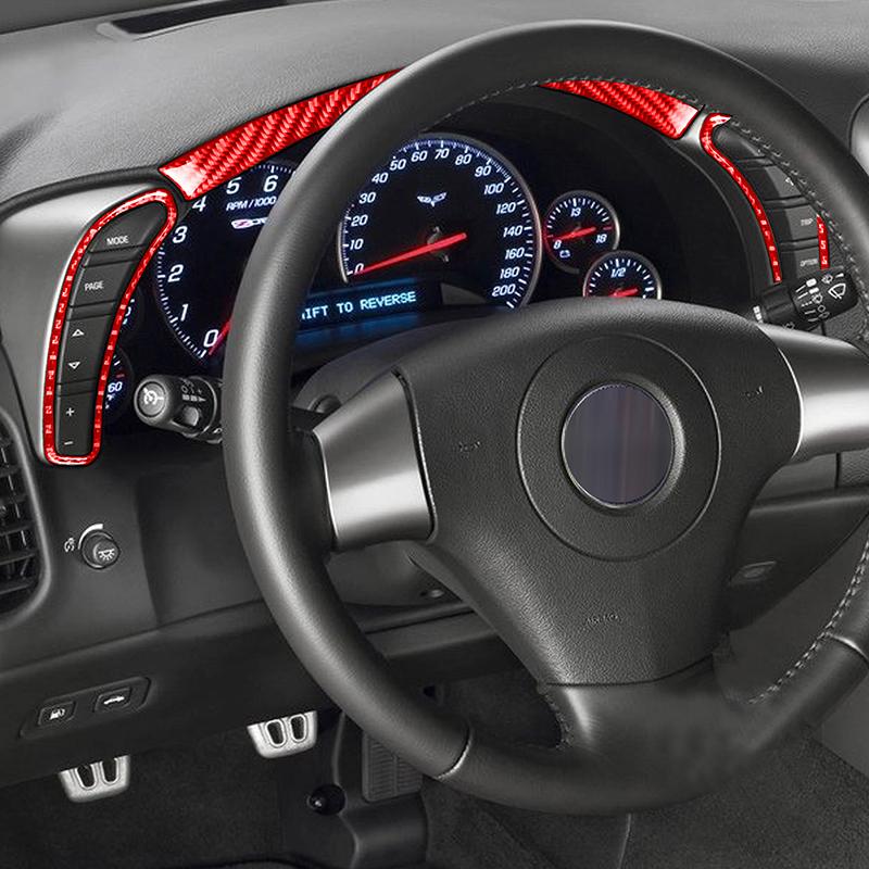 Для Chevrolet Corvette C6 05-07 3 шт. Накладка из настоящего углеволокна на приборную панель, отделка, аксессуары для интерьера автомобиля, интерьер автомобиля