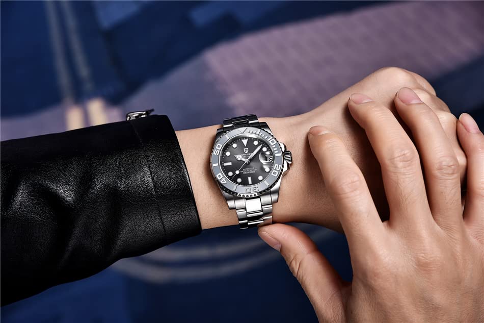 Часы PAGANI DESIGN Сделано в Японии Механизм SEIKO NH35 Yacht Master Divers Автоматический механический корпус с водонепроницаемым керамическим безелем Деловой деловой костюм