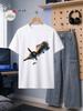 1pc Male Graphic T Shirt Vintage WWII Bomber Plane Print Short Sleeve Crew Neck for Teenagers[solely 1pc T-SHIRT], for Teenager