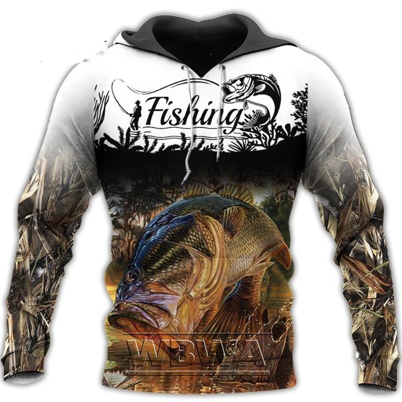 Autumn New 3D Digital Print Air Layer Animal Hoodies Men Sport Casual Fashion No Velvet Added Hooded Sweater
