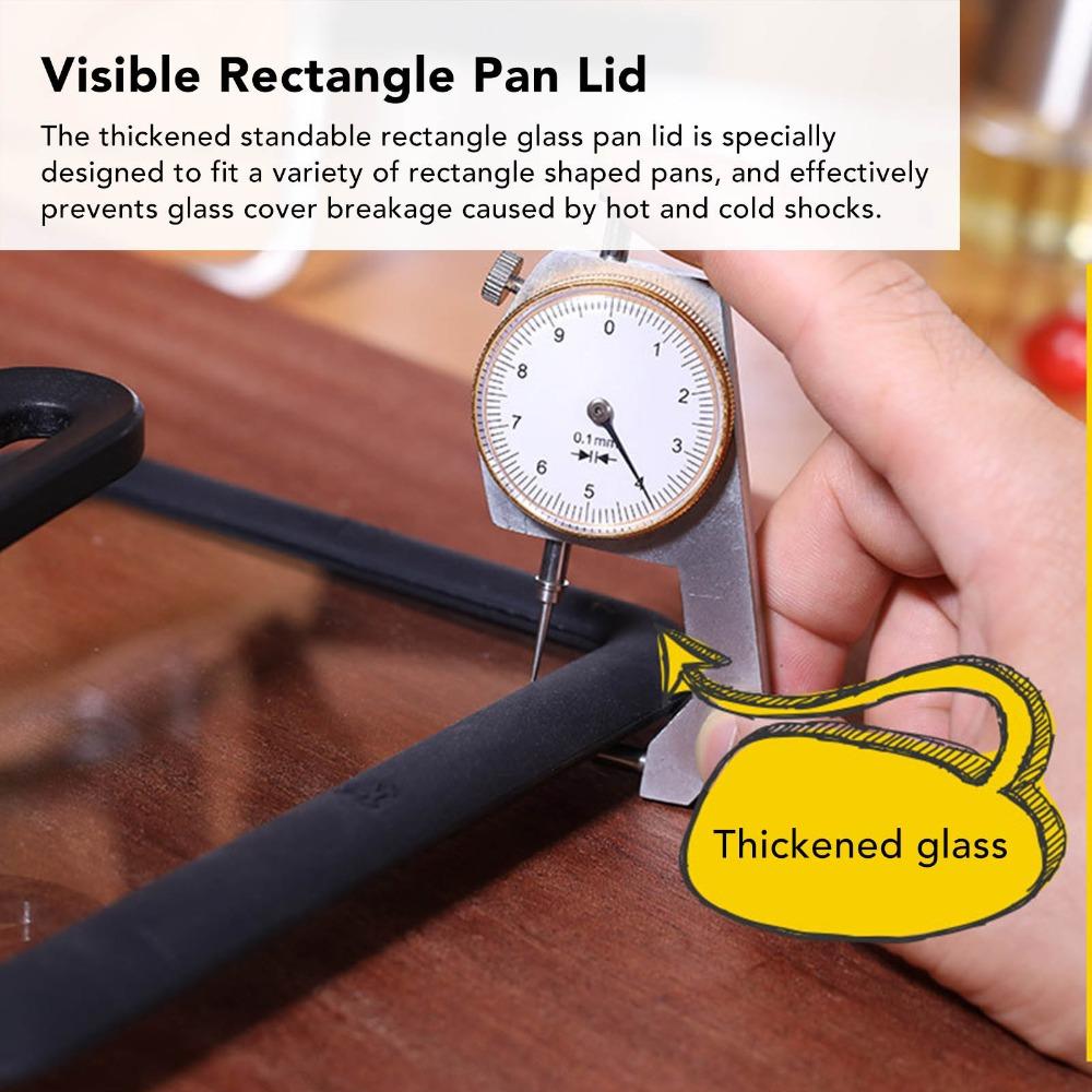 Thickened Pot Cover Visible Glass Lid Replacement Skillet Lid  Home Kitchen