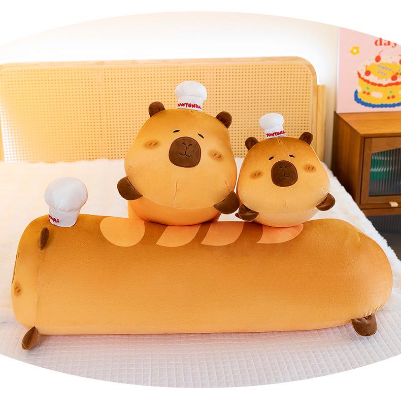 Трендовая капибара круассан плюшевая подушка кукла серия