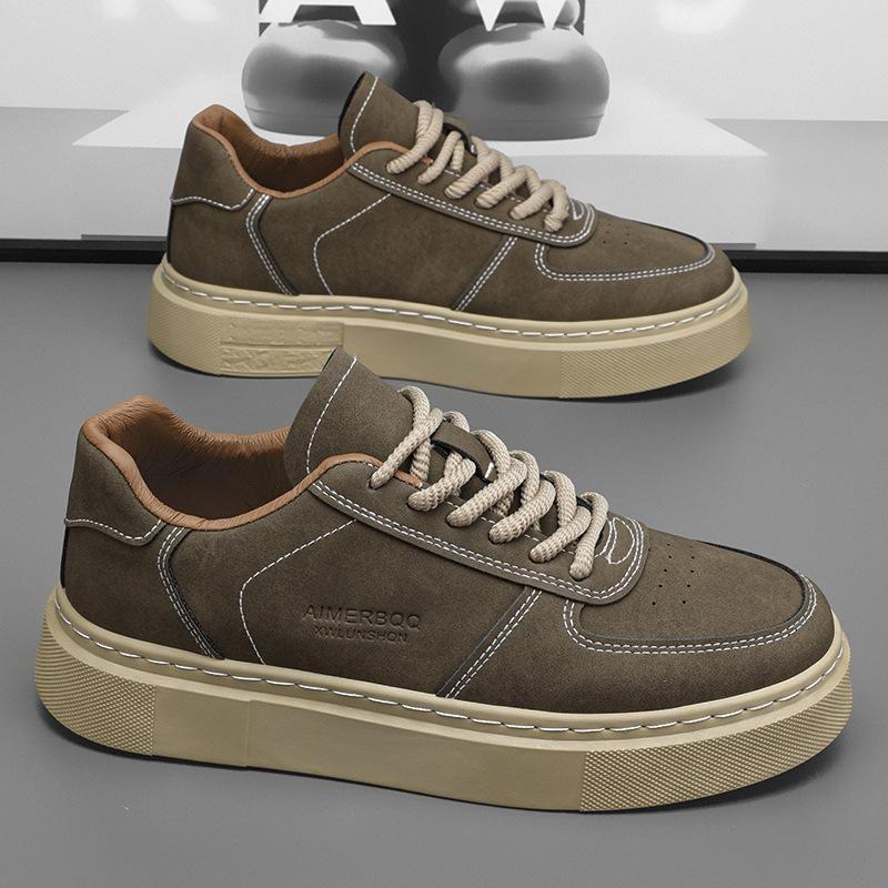 Fashion Men's Casual Shoes 2025 Autumn New Fashion Vintage Non Slip Platform Sneakers Outdoor Comfortable Lace Up Height Increase Flats