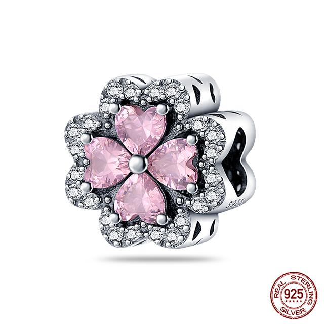 2023 модные весенние счастливые четырехлистные клеверные серии из стерлингового серебра 925 пробы, подвески, бусины, подходят для модного браслета 925, ювелирные изделия своими руками