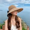 Lady Sun Hat Lady Bow Tie Hat Summer Hat Casual Hollow Girl Beach Hat Straw Hat