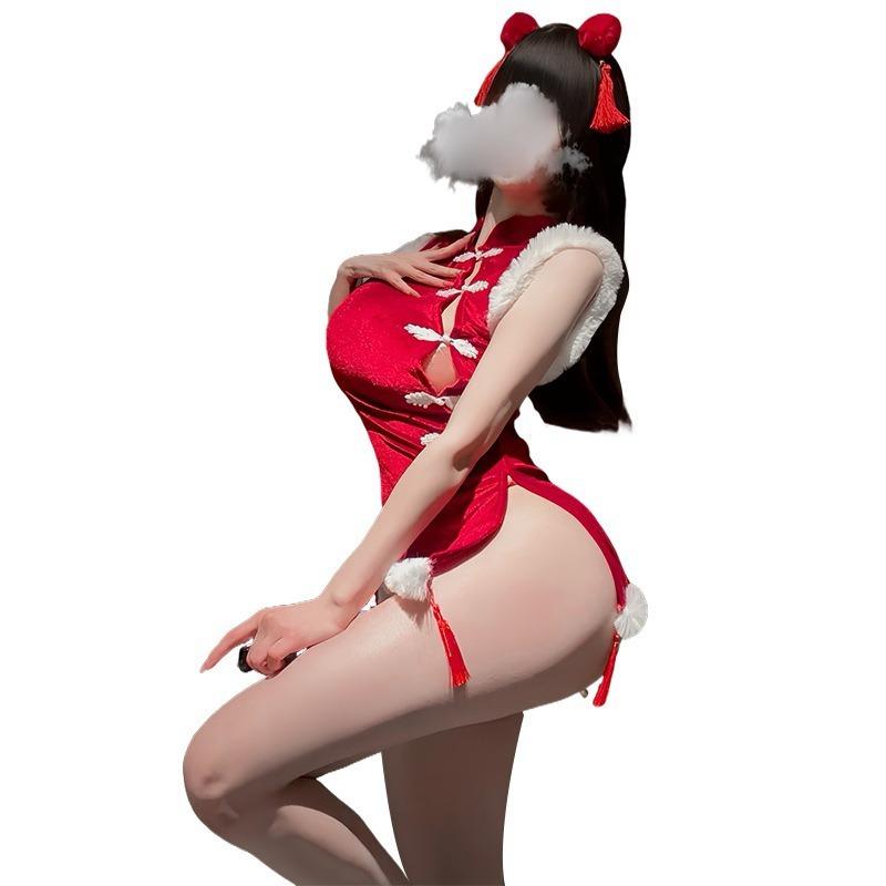 Сексуальное нижнее белье сексуальная рождественская униформа свидание пары халат новый чистое желание ципао бесплатно