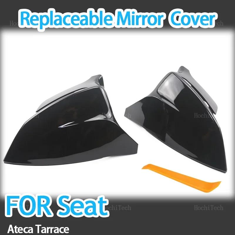 For Seat Cupra Ateca KH7 Tarraco KN2 2016-2024 Black Car Side Door Rearview Side Mirror Cover Cap Parts styling