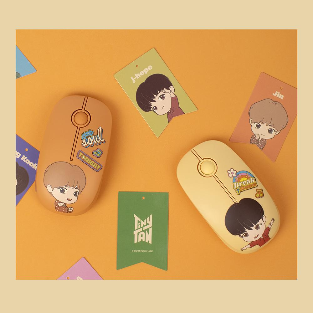 BTS (Бантан мальчики) 2 Рисунок монитора(Волшебная дверь+Масло) + НАБОР беспроводной мыши, TinyTan, официальный, оригинальный, подлинный, KPOP, идол