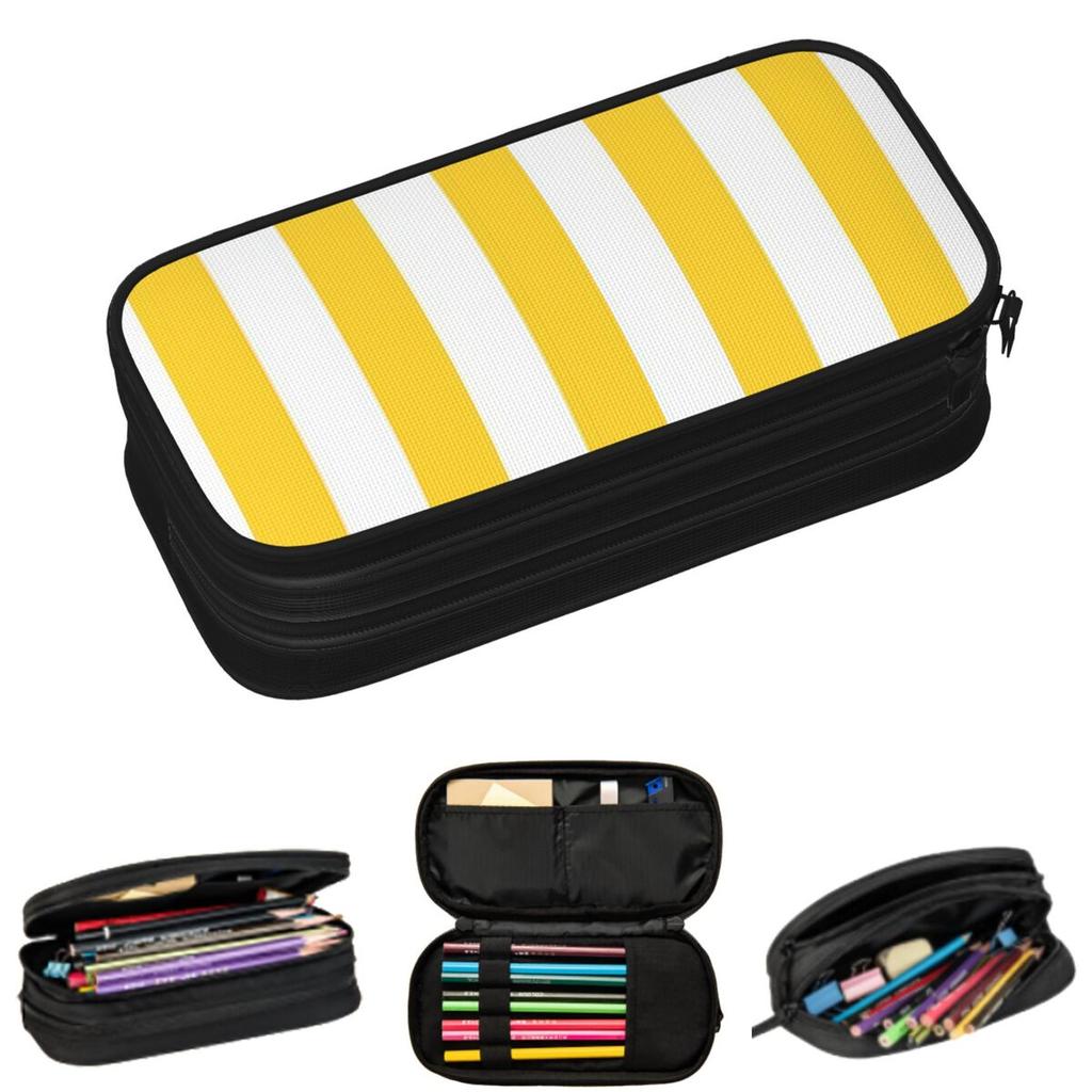 Stripes Narrow Stripe Pencil Cases for Students Gifts Pen Box Pencil Bag Large Storage Pencil Pouch