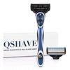Ручная бритва для мужчин, 5-слойное лезвие США, синяя серия, мужская бритва для бритья с 2 лезвиями X5, название QSHAVE