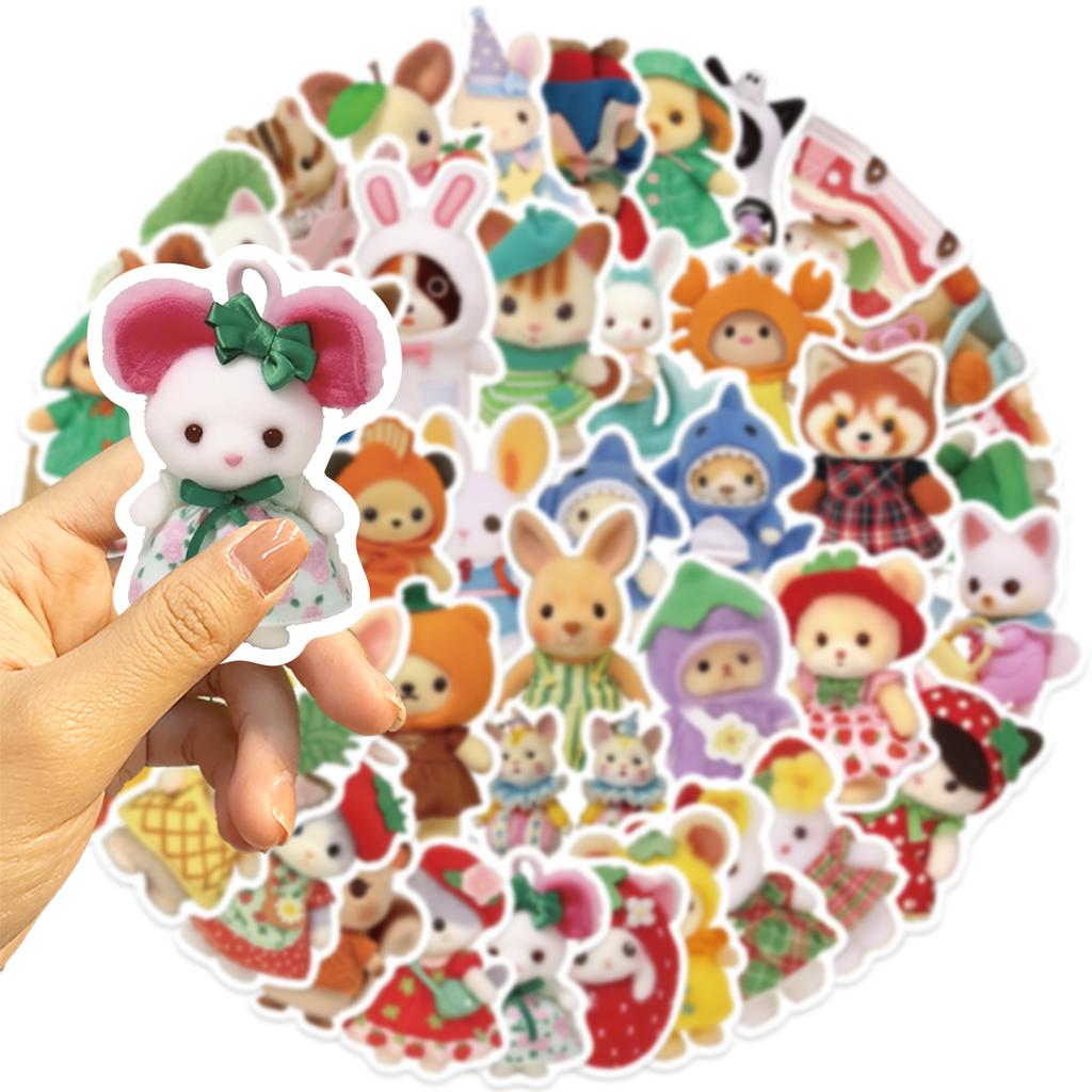 60Pcs Fruit Critter Animal Stickers Waterproof Vinyl Decals Diy Laptops Water Bottles Phones Decorative Stickers Toy