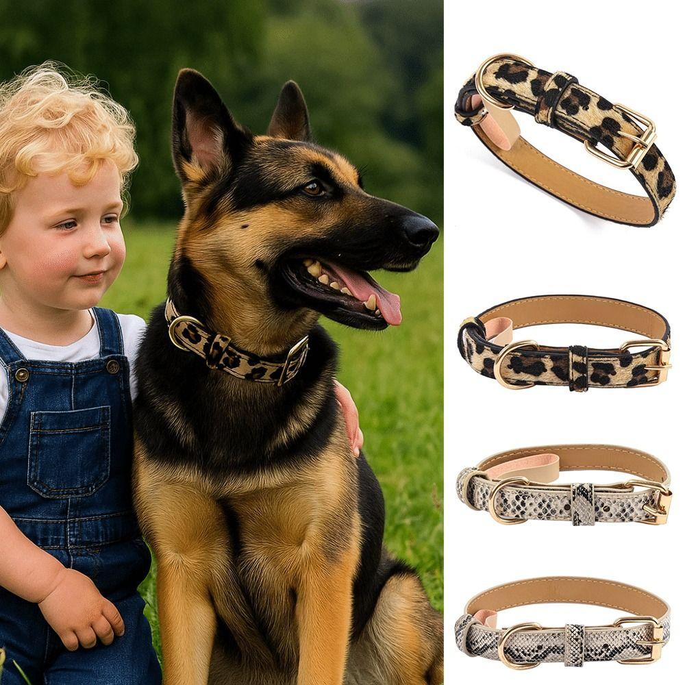 Leopard Print Dog Collar Pet Walking Leopard Dog Collar Fashionable Pet Collar  Small Medium Dogs