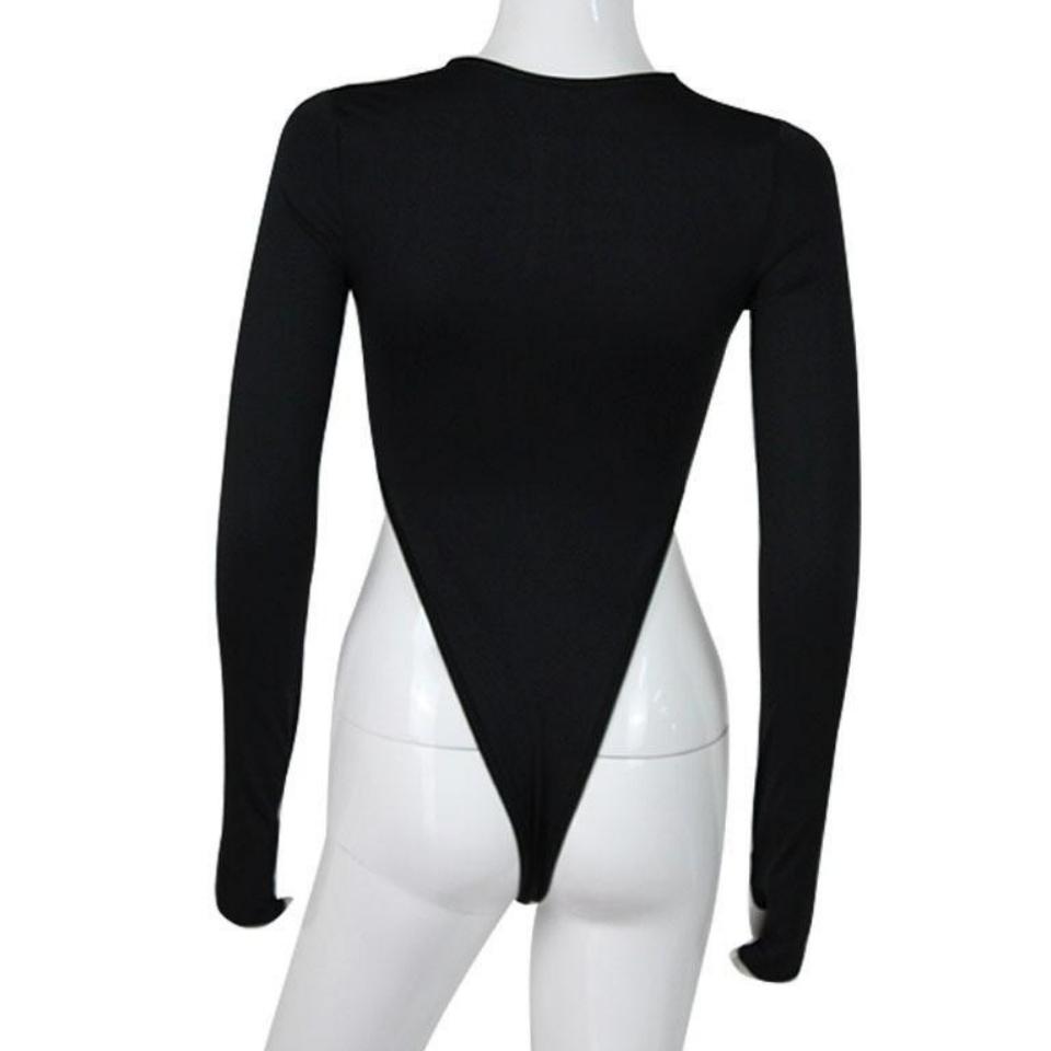 Летнее женское облегающее боди с длинными рукавами и перекрестными границами, сексуальный топ на молнии для пикантных девушек