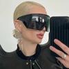Большие панк-солнцезащитные очки с одной оправой, новые женские и мужские роскошные солнцезащитные очки, женские, объемные, очки 2000-х годов