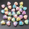 10pcs UV Plated Color Love Heart Transparent Core Beads Fashion Pendant Handmade Accessories DIY Hairpin Necklace Bracelet Material