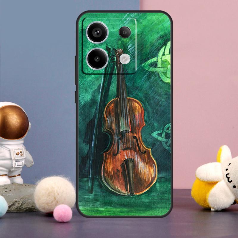 Музыкальный чехол для скрипки для Xiaomi Redmi 13C 12 12C 9C 10C Redmi Note 11 12 13 Pro 9 10 10S 11S 12S Задняя крышка