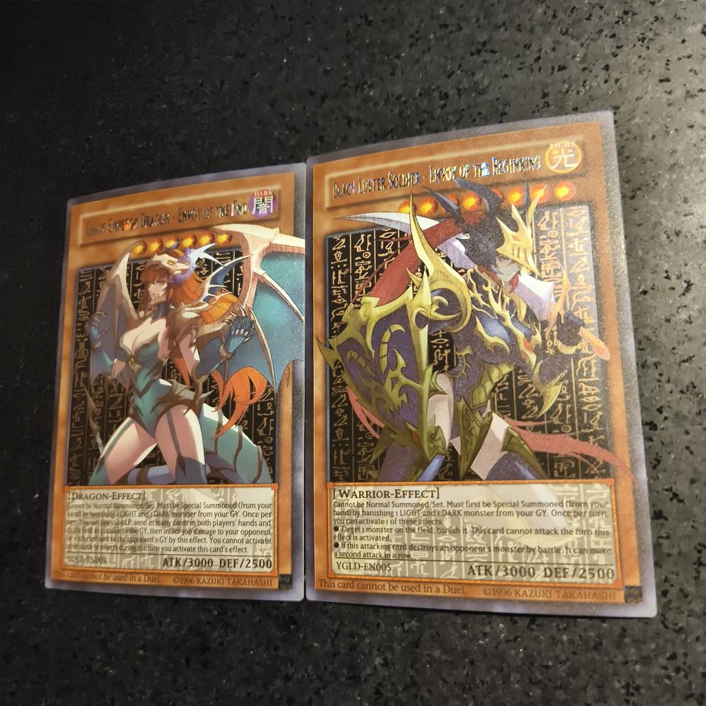 2 шт./комплект Yu-Gi-Oh! Черный Luster Soldier Сделай сам Самоконтроль Коллекционирование Подпись Торговая Флэш-карта Аниме Мультфильм Оригинальная Серия Подарок