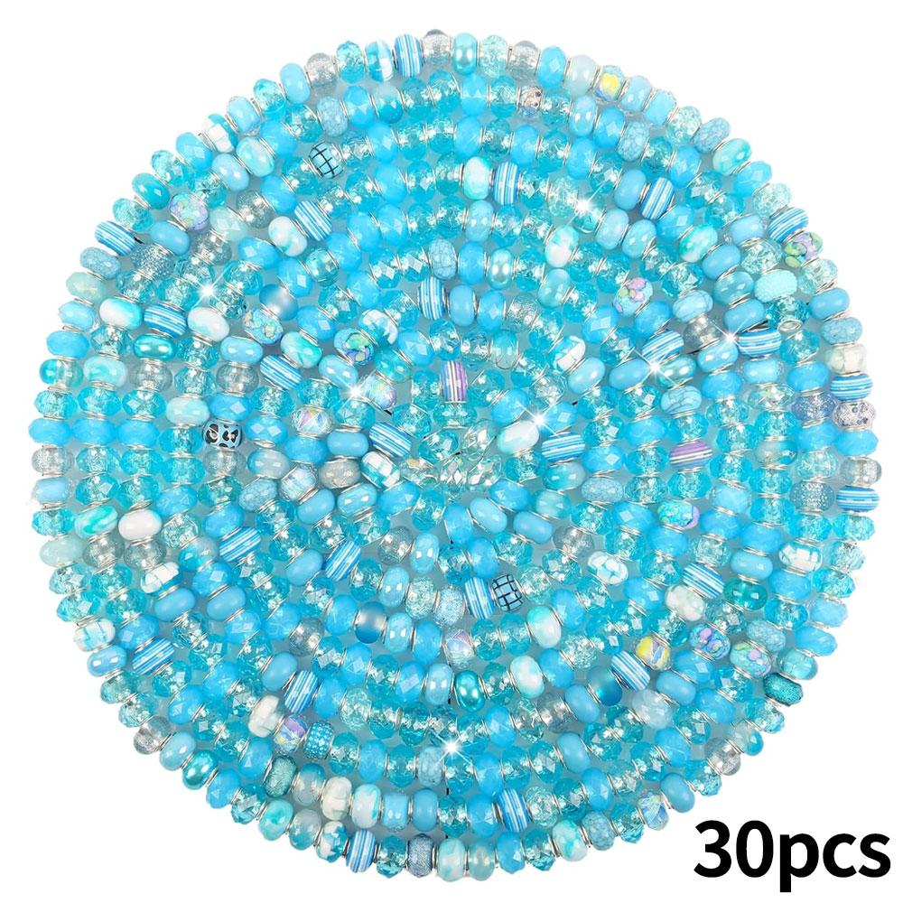 30/50/100 смоляных бусин европейского стиля с крупным отверстием, разделительные бусины для изготовления ювелирных изделий, различные россыпные и цветные европейские крупные бусины