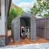 Garden Shed Outdoor Storage Tent Bike Shelter Bike Garage PE Cover Galvanised Metal Frame Grey