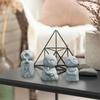 3pcs Japanese Monk Statue Praying Zen Sandstone Mini Baby Buddha Idol Figurine