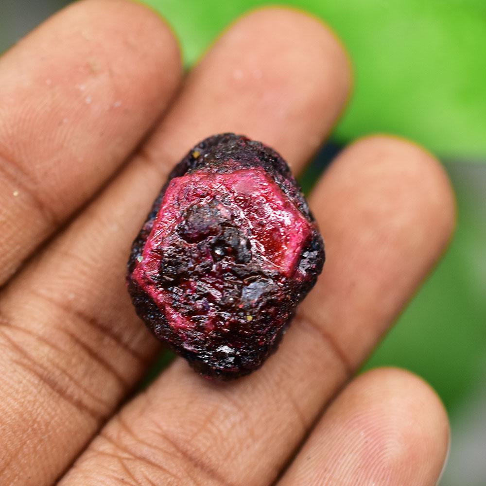 Natural Red Ruby Loose Gemstone Unique 72.60 ct Uncut Raw for Lapidary and Gem Collections
