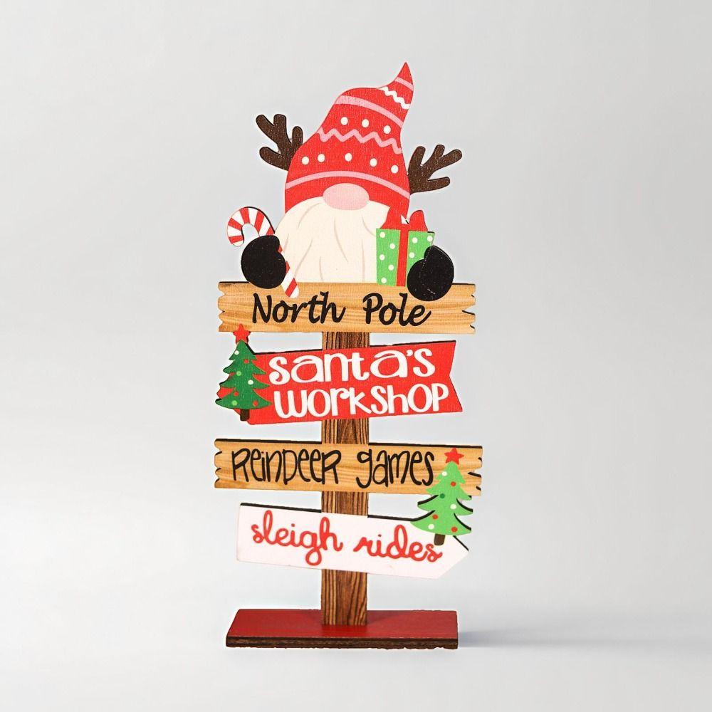 Handmade Santa Claus Elk Plaque Funny Merry Christmas Ornaments Home Table Decors