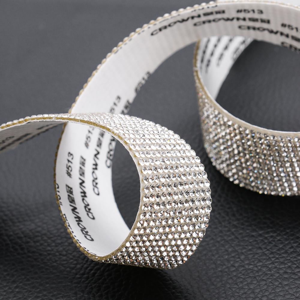 Arts Crafts Phone Decoration Crystal Sticker Self-Adhesive Rhinestone Trim Tape Diamond Ribbon